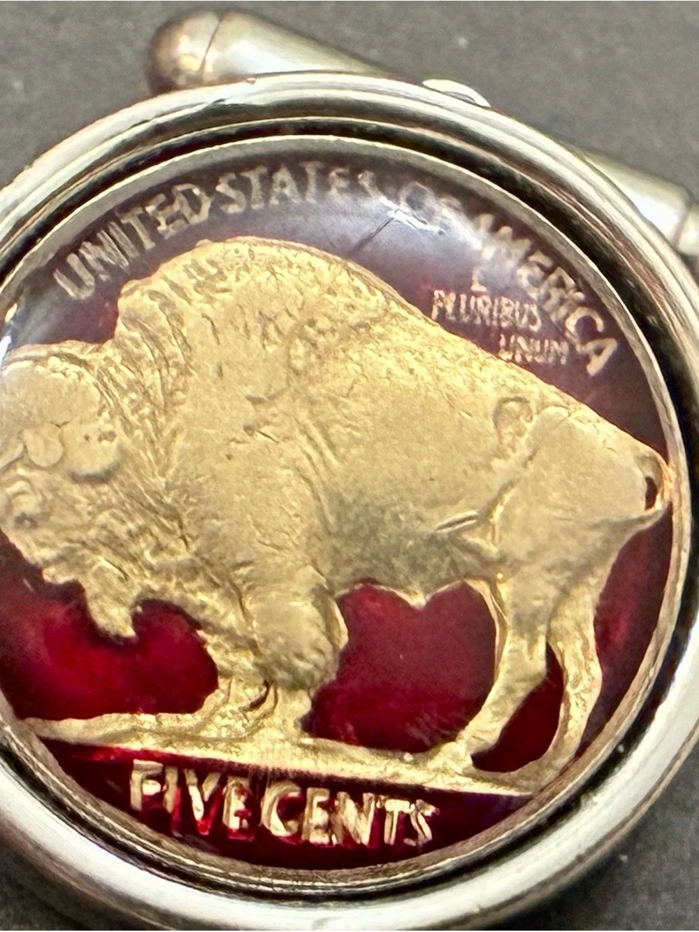 Vintage WEH Walter E Hayward Sterling Silver 1937 Buffalo Nickel Cufflinks